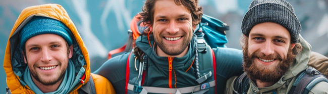 men hiking mountain